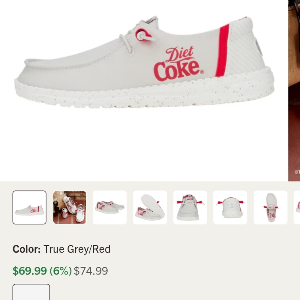 Hey Dude Gray and Red Loafers Sleek Design